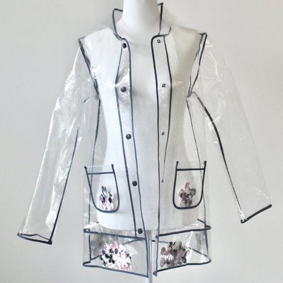 Victoria Beckham for Target Girl's Clear Pink Black Flower Raincoat Extra Large - Picture 1 of 11